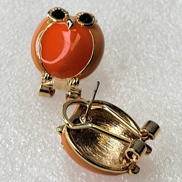Orange Owl Earrings - Picture 3 of 9
